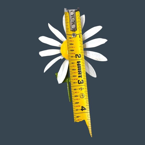 Vintage Enamel 4" Statement Daisy Brooch Spring Summer Flower Floral Large - Picture 3 of 3